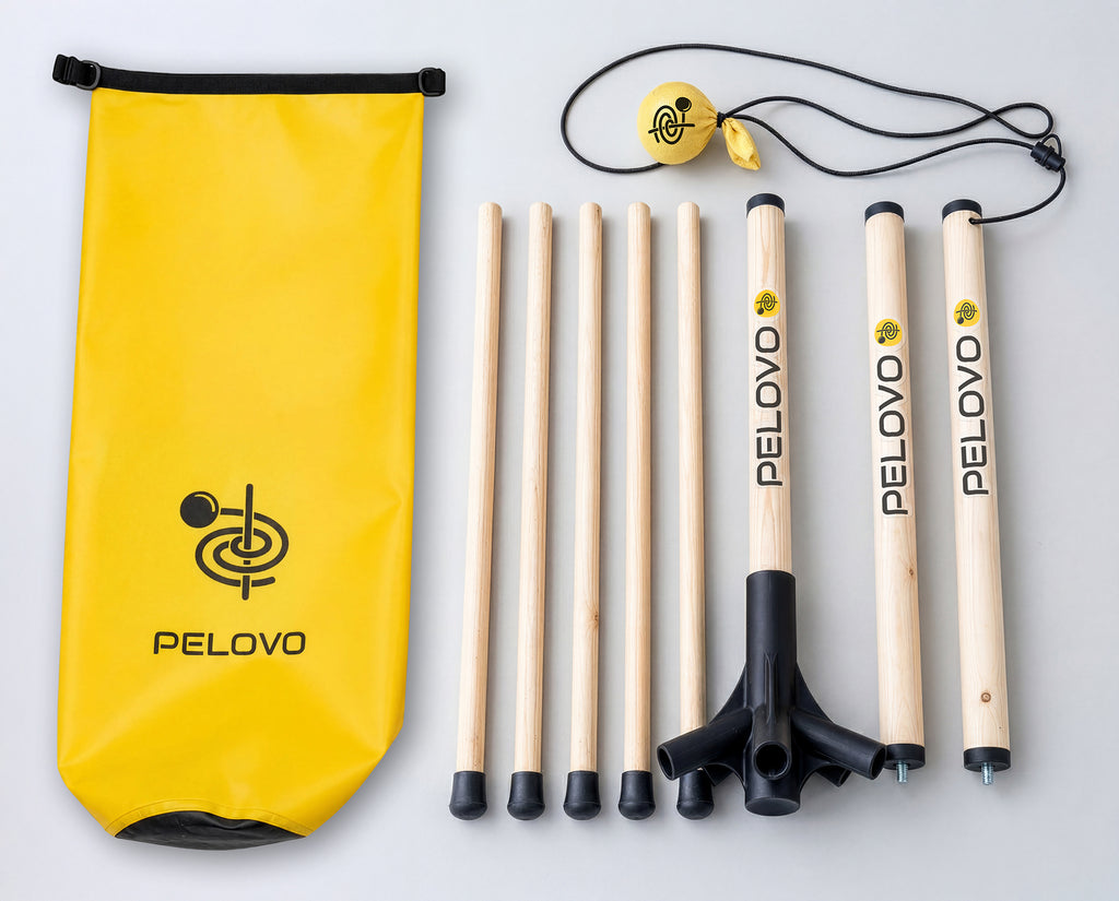 Pelovo Outdoor-Sportgerät mit Einzelteilen und transportablem Aufbau